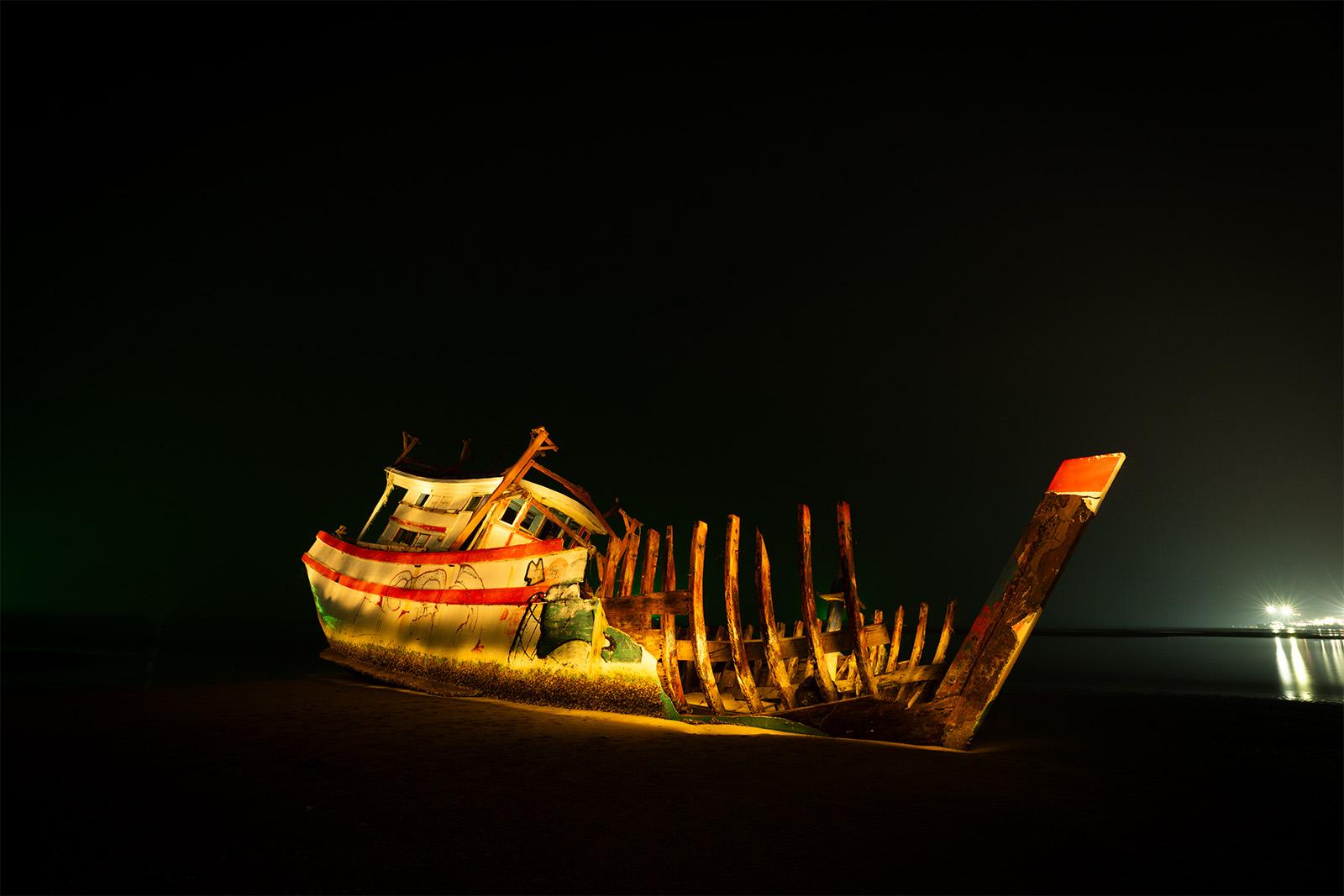 A shipwreck on Nathon Beach on Ko Samui, Thailand