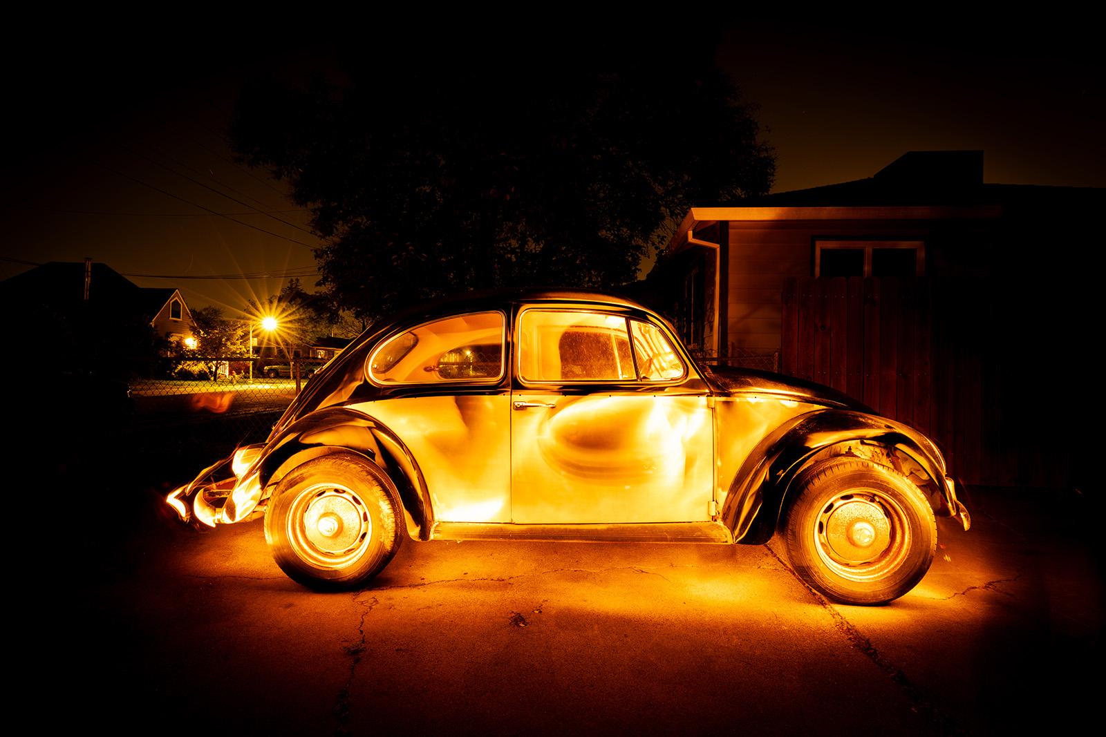 An oldschool VW beetle in Sacramento